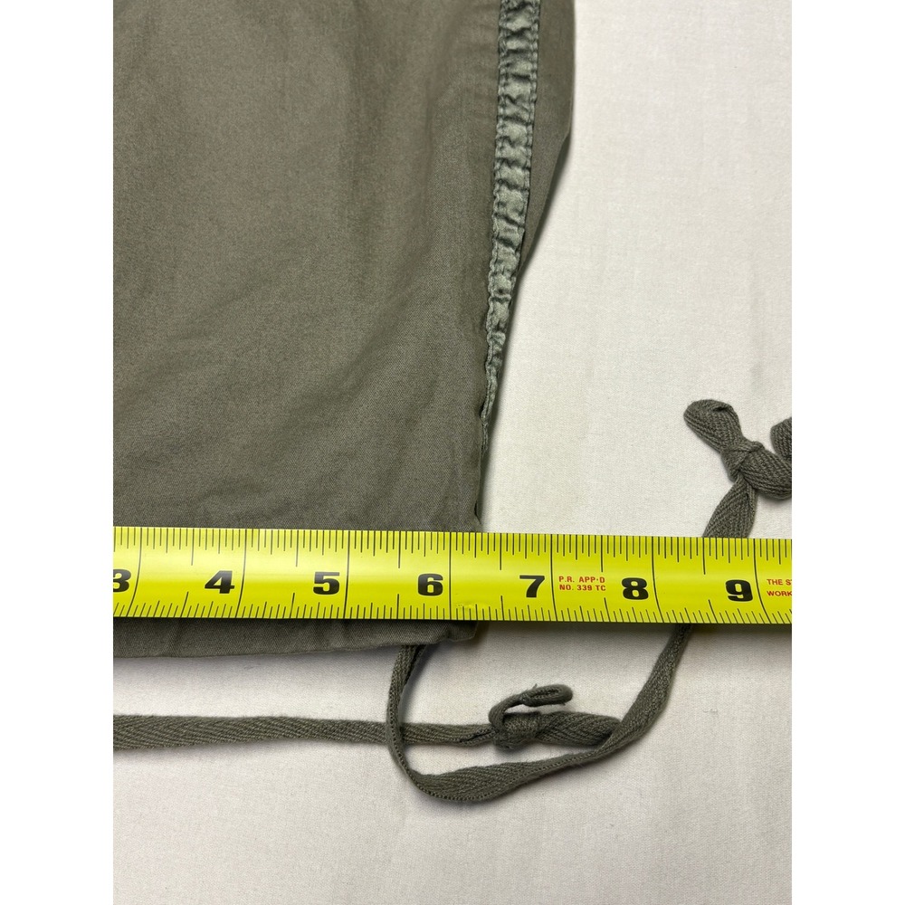 Y2k Abercrombie & Fitch Olive Green Cargo Pants Satin Trim Low Rise Size 27X28 - Picture 14 of 14